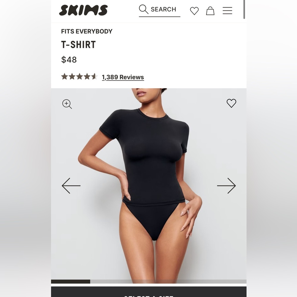 SKIMS fits everybody tshirt (3) & soft smoothing seamless set (2)